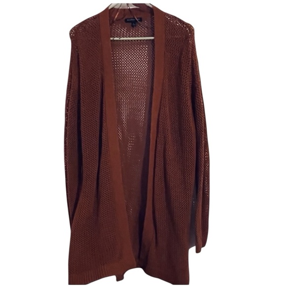 🌹BANANA REPUBLIC RUST NET CARDIGAN - Picture 1 of 4